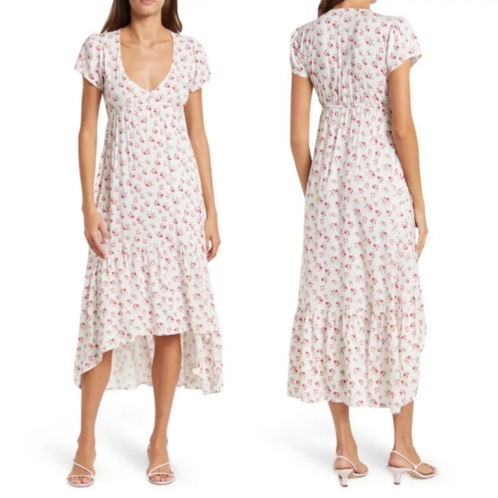 Velvet Torch Hi Low Ivory Floral Dress Small NEW NWT